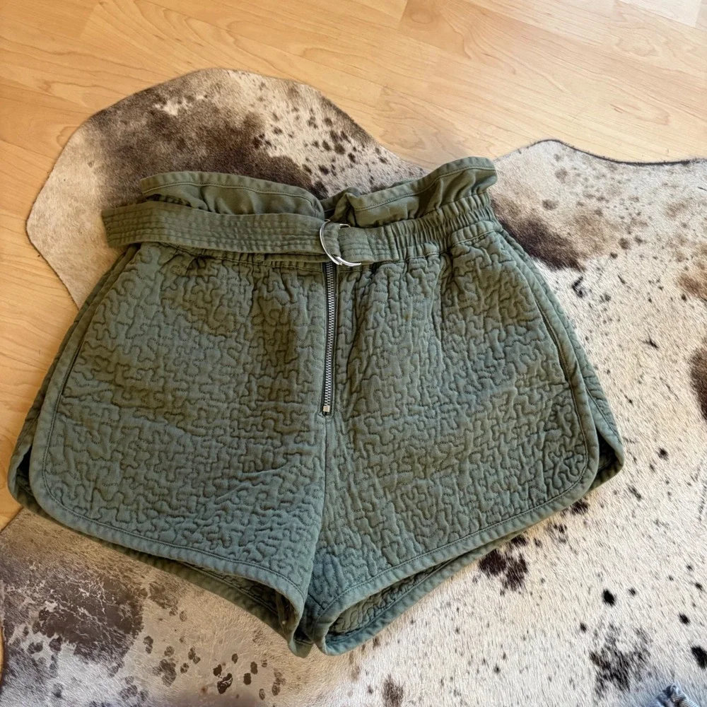 SEA NEW YORK Stan Sand washed‎ Quilt Shorts in a cactus green Size 6